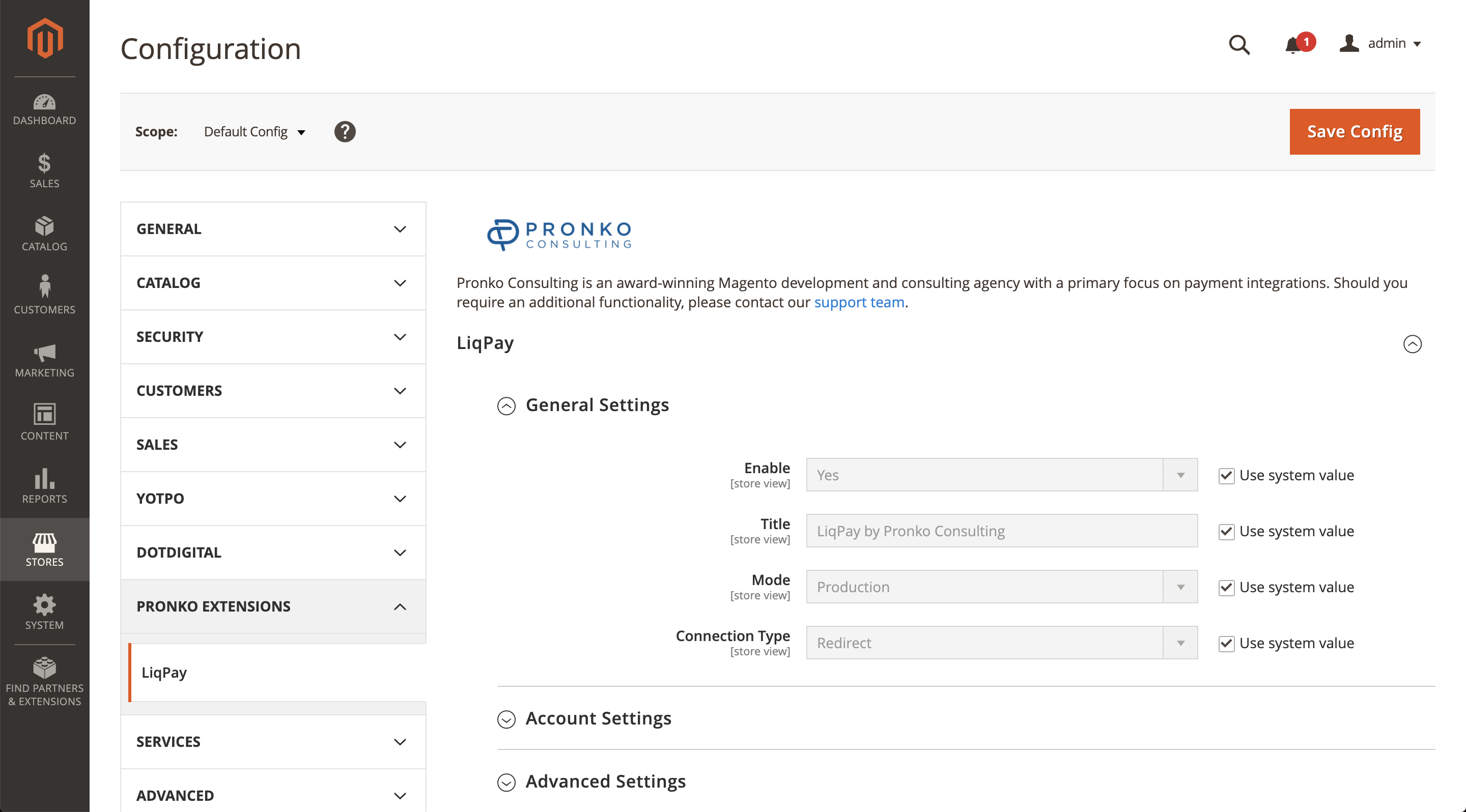 LiqPay Configuration